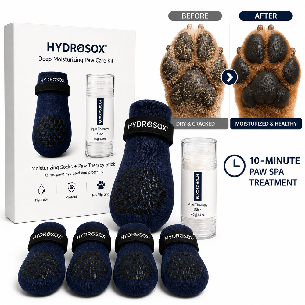 HYDROSOX Paw Care Spa Kit | Moisture Proof Dog Socks + Paw Balm