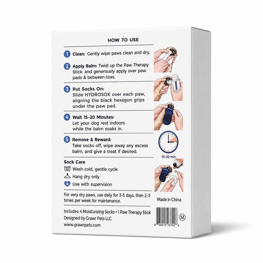 HYDROSOX Paw Care Kit | Moisture Proof Dog Socks + Paw Balm