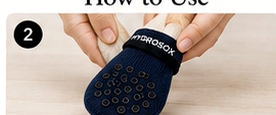 Putting Hydrosox on a dog paw