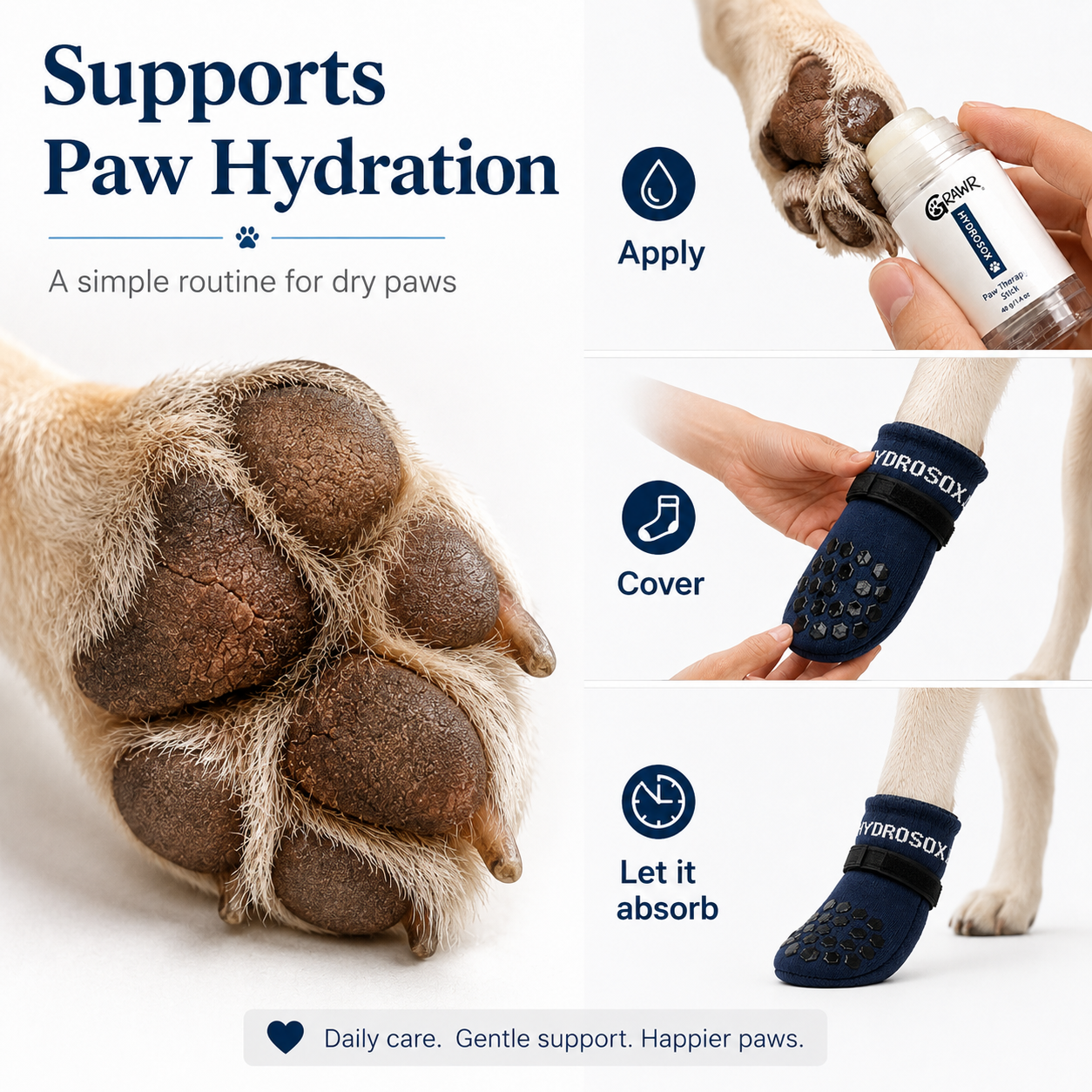 HYDROSOX Paw Care Kit | Moisture Proof Dog Socks + Paw Balm photo 2