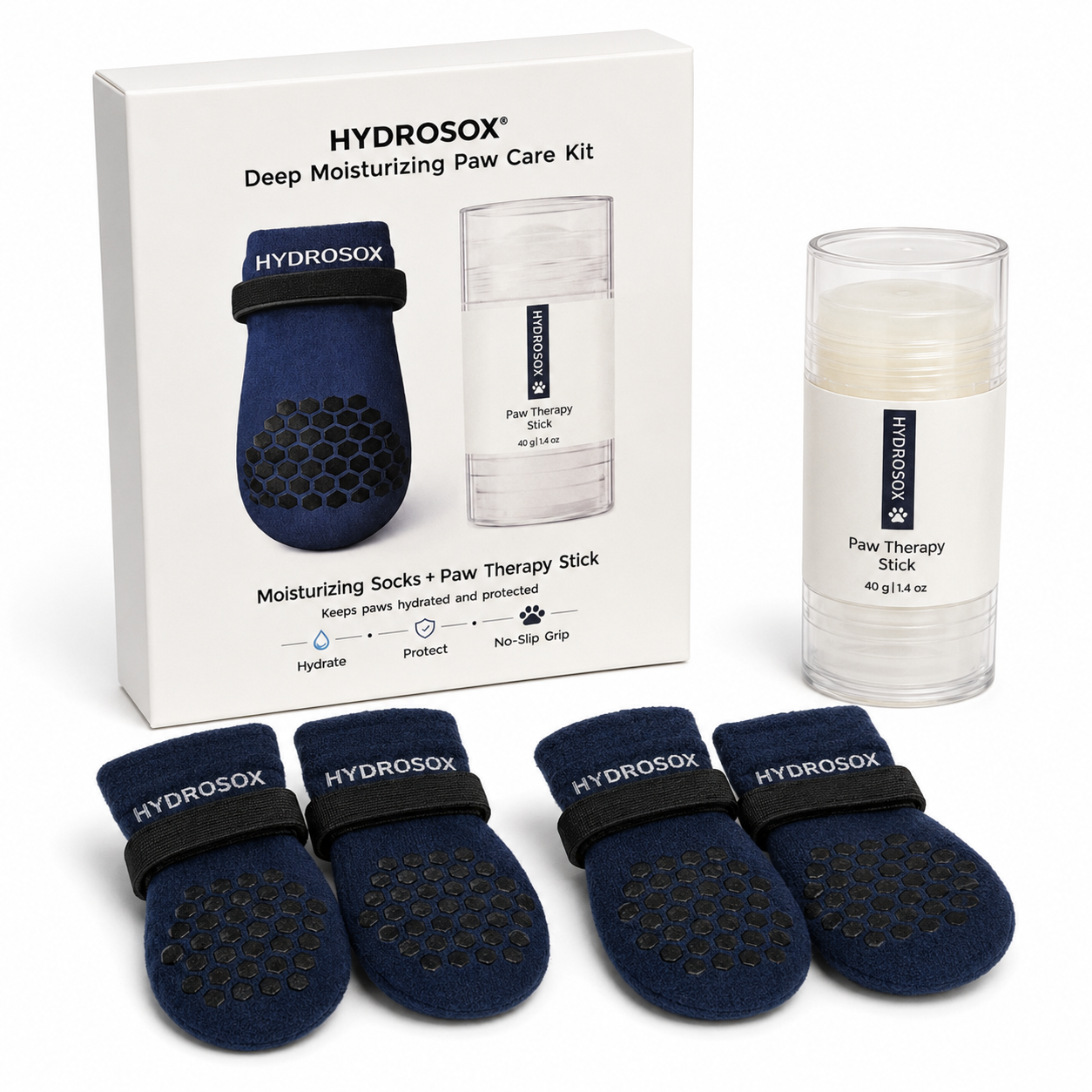HYDROSOX Paw Care Kit | Moisture Proof Dog Socks + Paw Balm photo 1